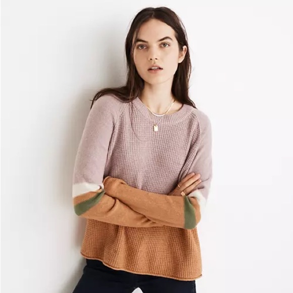 NWT Madewell Colorblock pullover sweater size xs - Picture 1 of 6